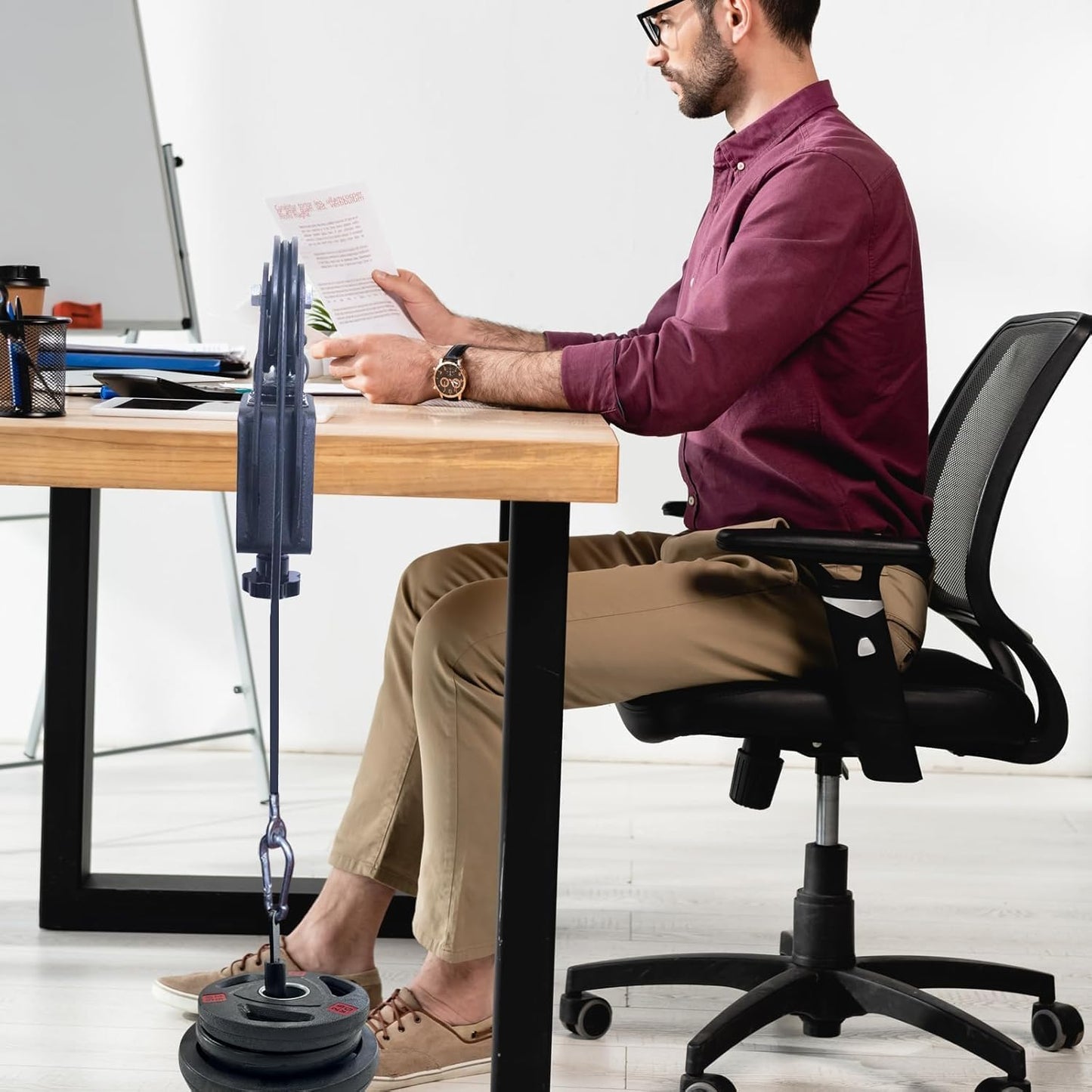 AHTAPFON Arm Wrestling Training Equipment, Arm Wrestling Training Table Pulley Cable System, Fitness Wrist & Forearm Strengtheners for Adults Professional and Biceps Training