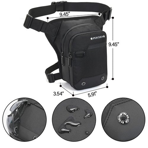 Peicees Drop Leg Bag For Men Thigh Bag With Leg Strap Motorcycle Riding Backpack Women Fanny Pack Hip Pouch For Hiking Cycling Fishing