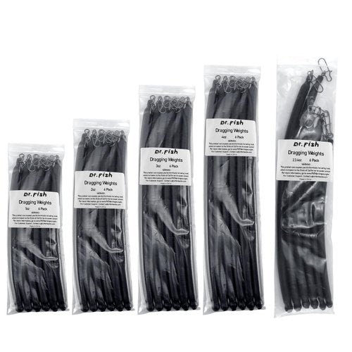 Dr.Fish 6 Pack Dragging Weights for Catfishing, Drifting Weight Freshwater Fishing Sinkers Bottom Search Slip Stick Trolling Catfish Tackle Gear 2oz