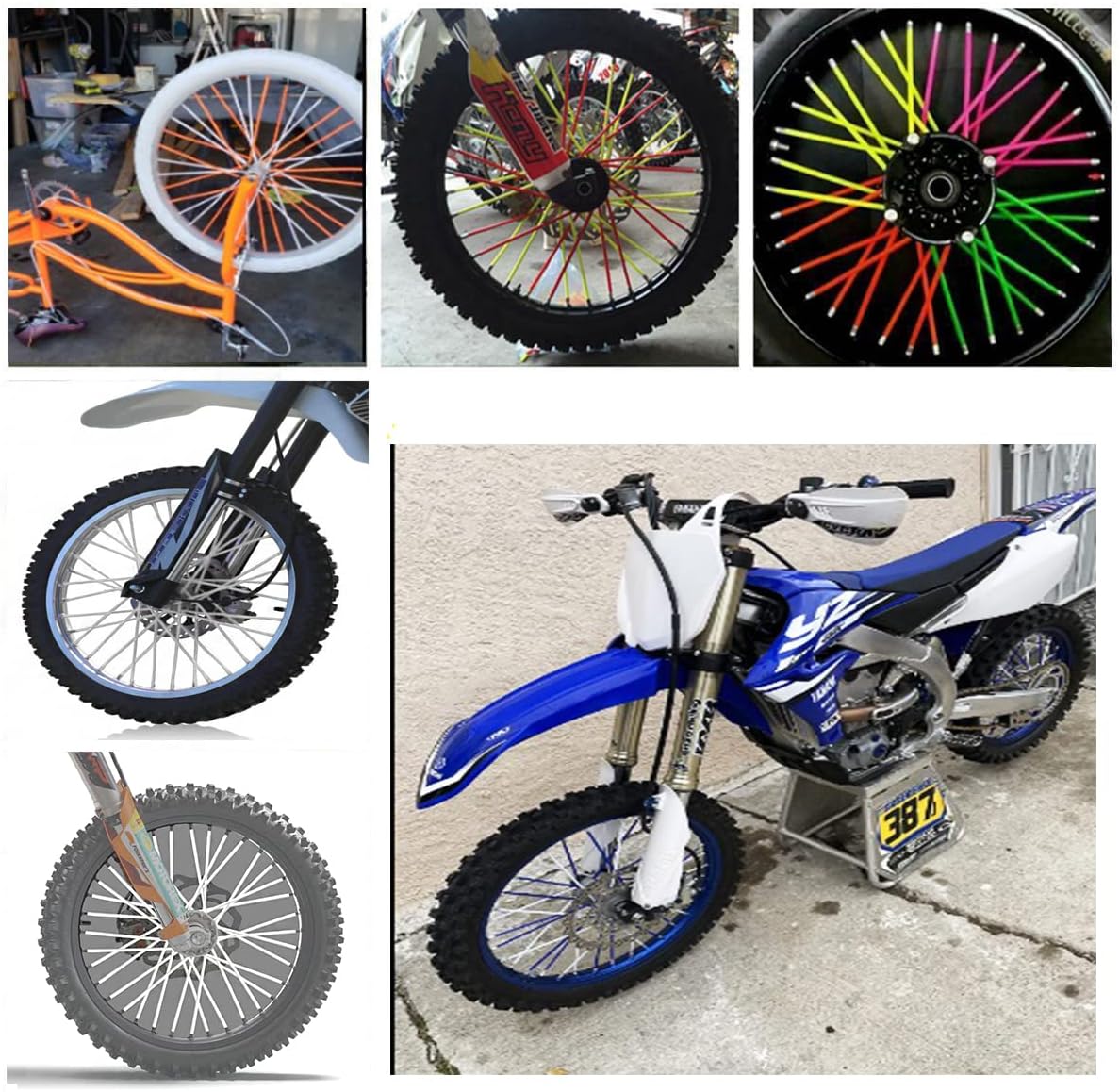 72Pcs Universal Spoke Skins Cover - Ovelur Wheel Spoke Wraps Skins Pipe Trim Decoration Protector For Motorcycle Dirt Bike Yamaha Harley Suzuki(Pink)