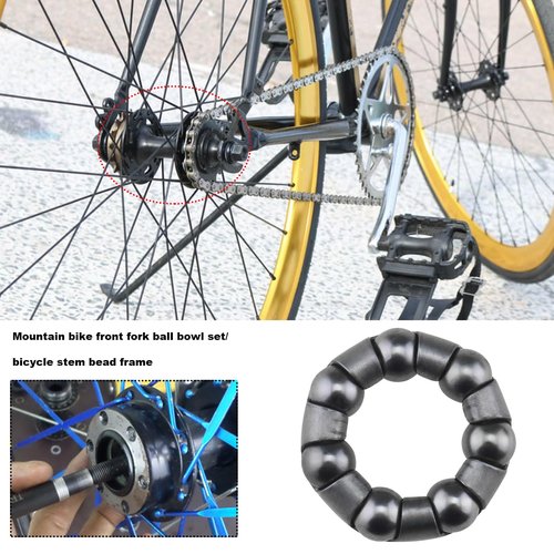 YINETTECH 4pcs Bike Ball Bearing Retainer 7 Balls Bicycle Repair Accessories Ball Bearing Cage Bicycle Ball Bearing for Bike Front Wheel Ball Bearing Bracket, 1/4'' X 7 Balls