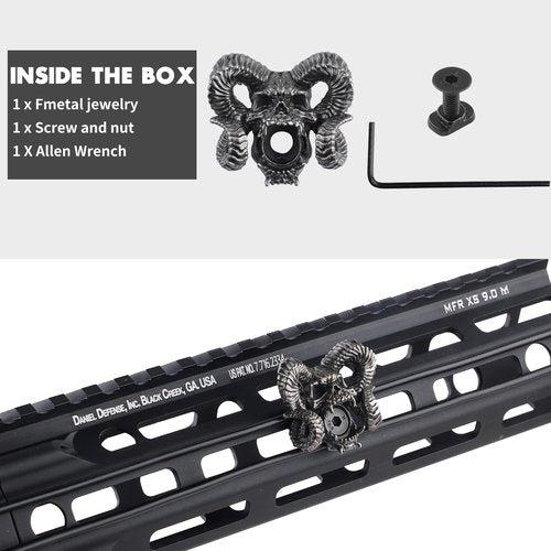 ZBULAR Devil-Horn-G2 Pressure Switch Cable Guides Decorations That Make Your AR-Look Cool Compatible with M-LOK System, Flashlight Laser Wire Management Clips Cable Clips are Used to Route and Secure