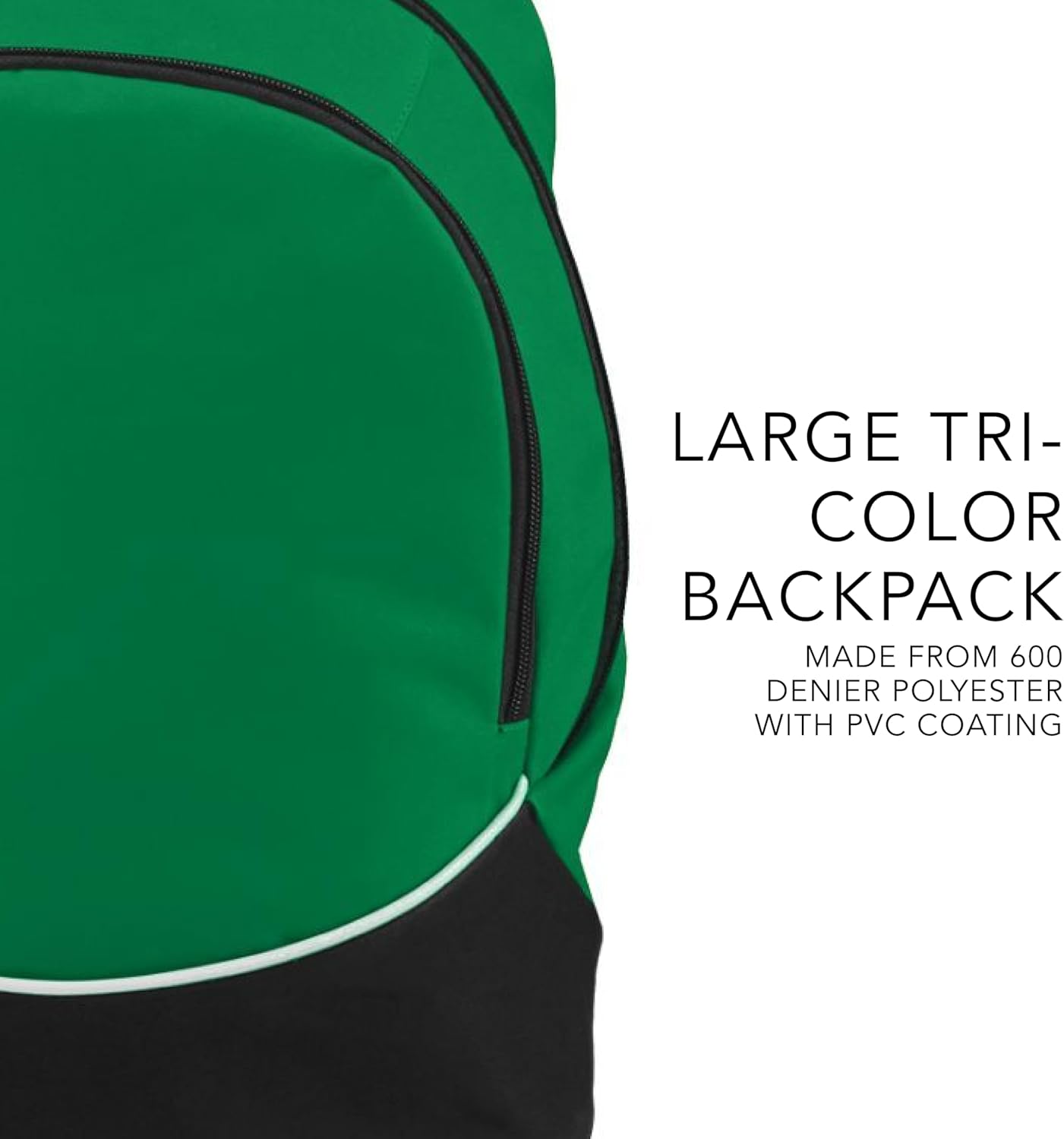 Tri-Color Large Backpack for Sports & Travel - Purple/Black/White by Augusta Sportswear