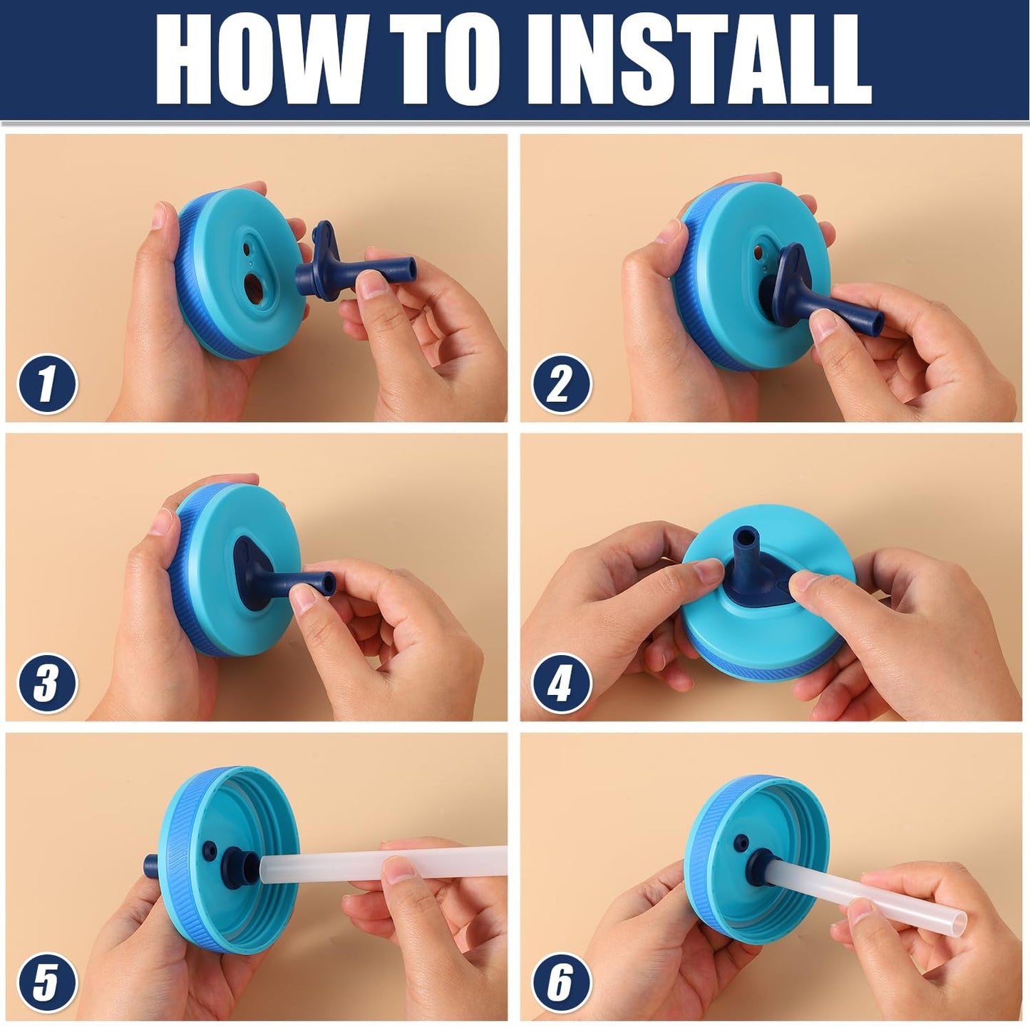 3pcs Replacement Straws with Bite Valve for Zak Designs Kelso Kids 15oz, BPA Free Reliable Straw Cup Accessories with Zak Designs and Reusable Gaskets Brush for Water Bottles (Deep Blue)