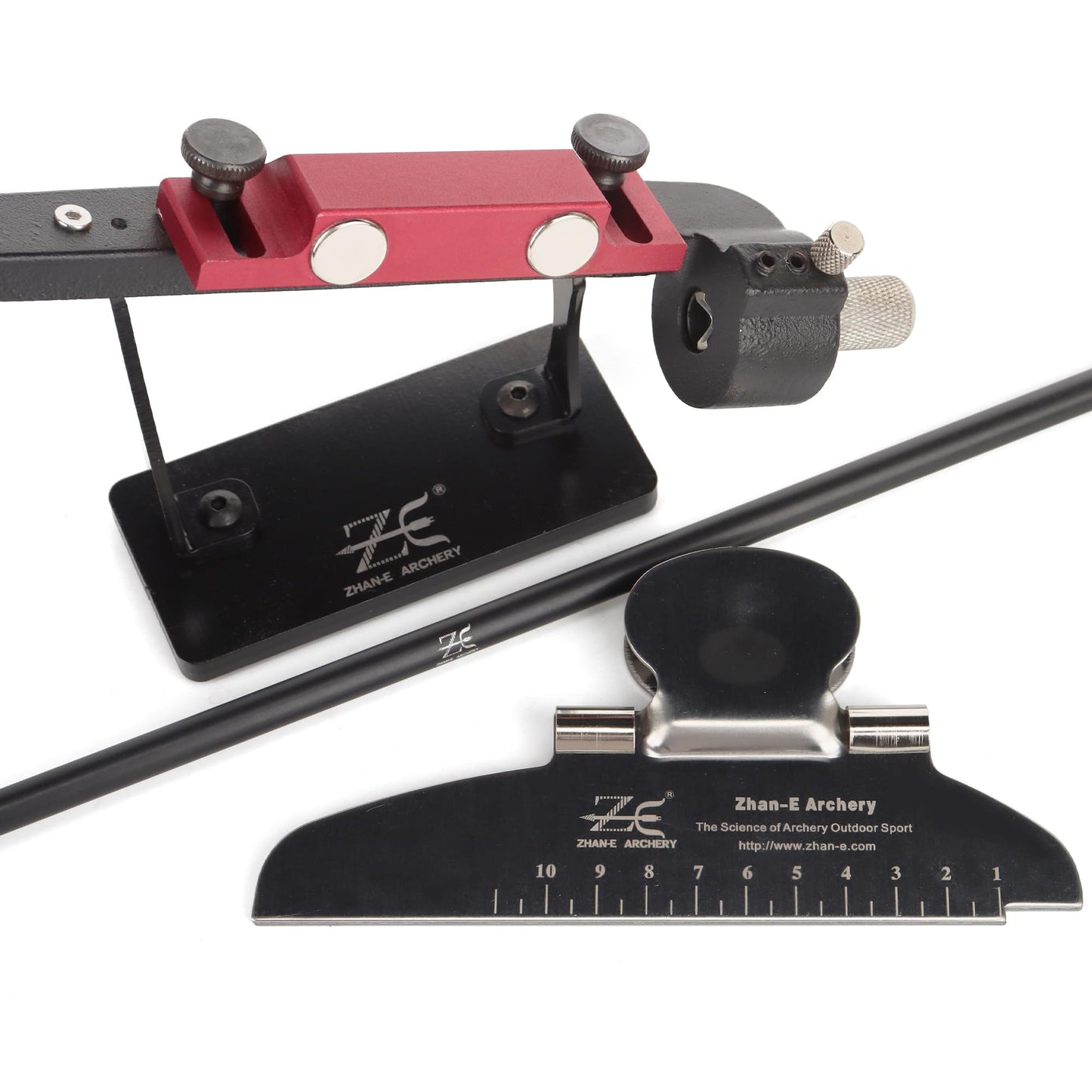 Arrow Fletching Jig Kit Fletches Repair Tool with Straight Clamp 3/4 Feather Vanes Sticking for Archery Shaft DIY (Red)