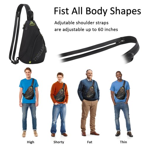 Peicees Bags for Men Waterproof Sling Bag Crossbody Shoulder Bag for Women Chest Daypack Backpack for Travel Bike Hiking, Gray