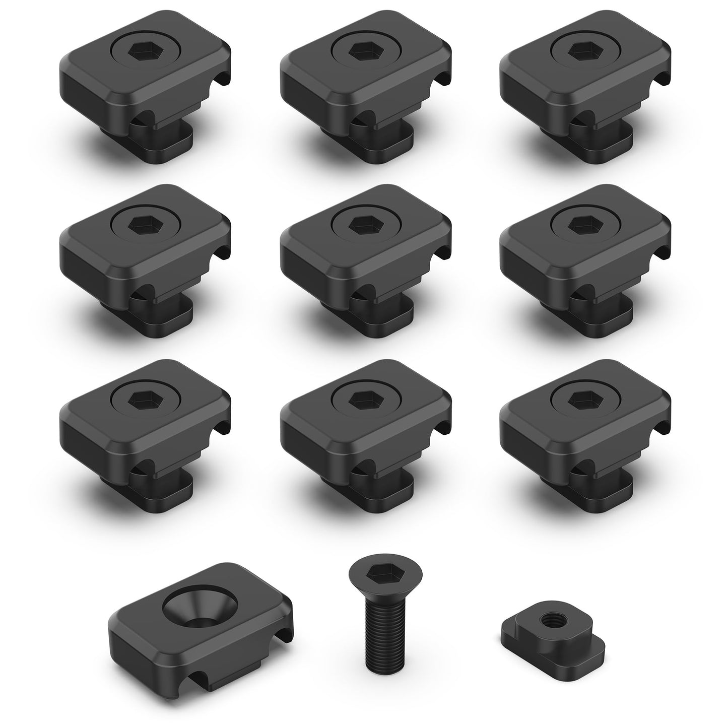 CKPART 10 Pack Picatinny Pressure Switch Cable Guides Compatible with M-LOK System, Pressure Switch Cable Clips Compatible,Flashlight Laser Wire Clips Compatible with Mloc (Configuration Screws)