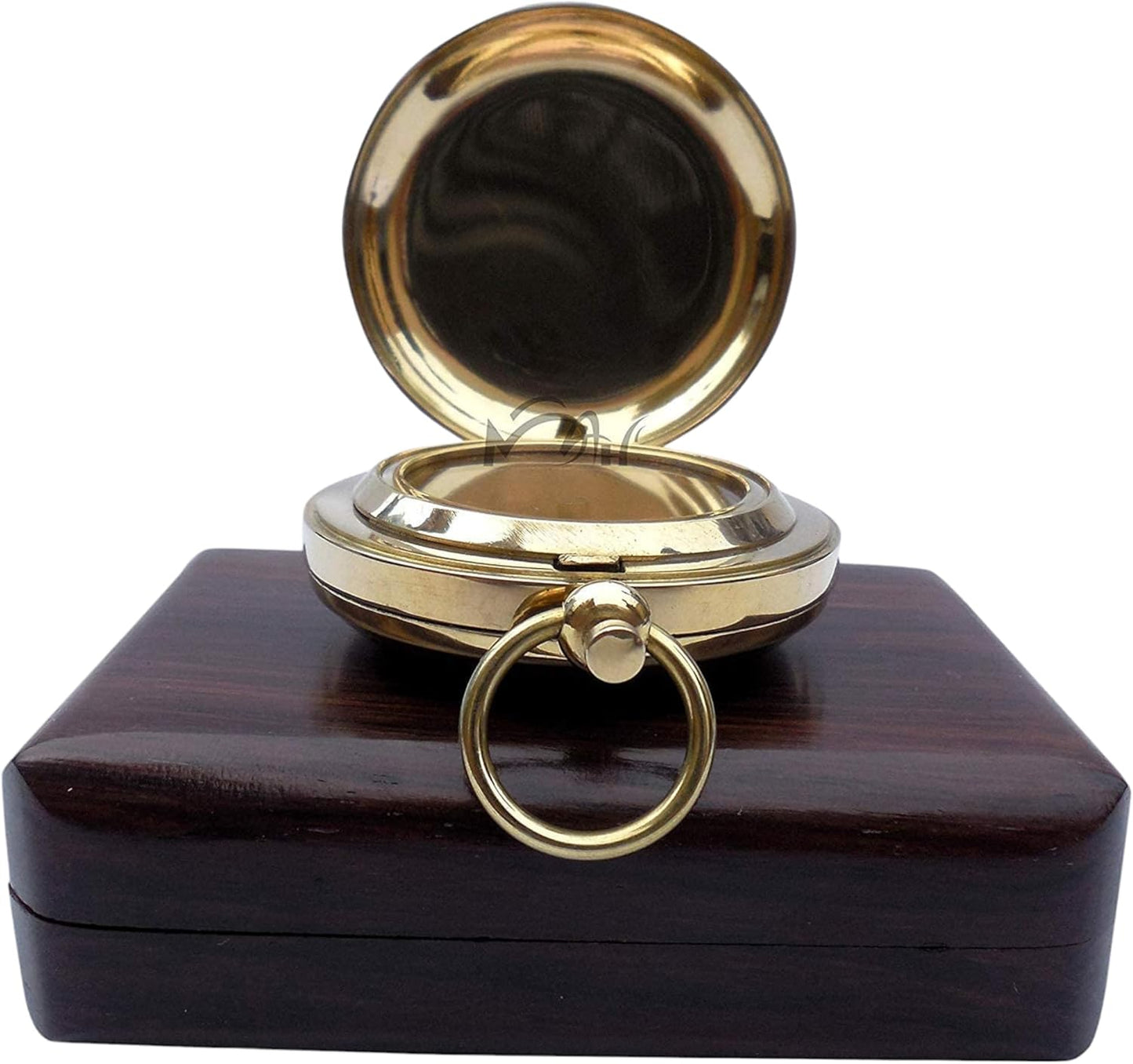 MAH Backpacking Navigation Handmade Brass Personalize Compass for Best Man Get Well Hiking Camping Hunting Trekking Sailing Adventure Travelling Graduation Day Birthday Gifts for Son Back to School