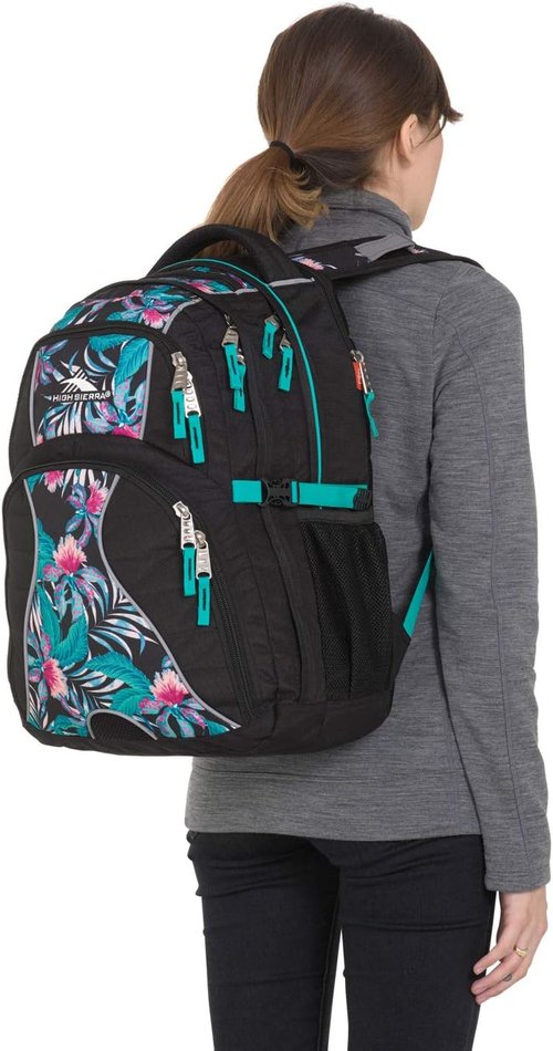 High Sierra Swerve Laptop Backpack - Crimson/Black, Versatile One Size for Travel & School