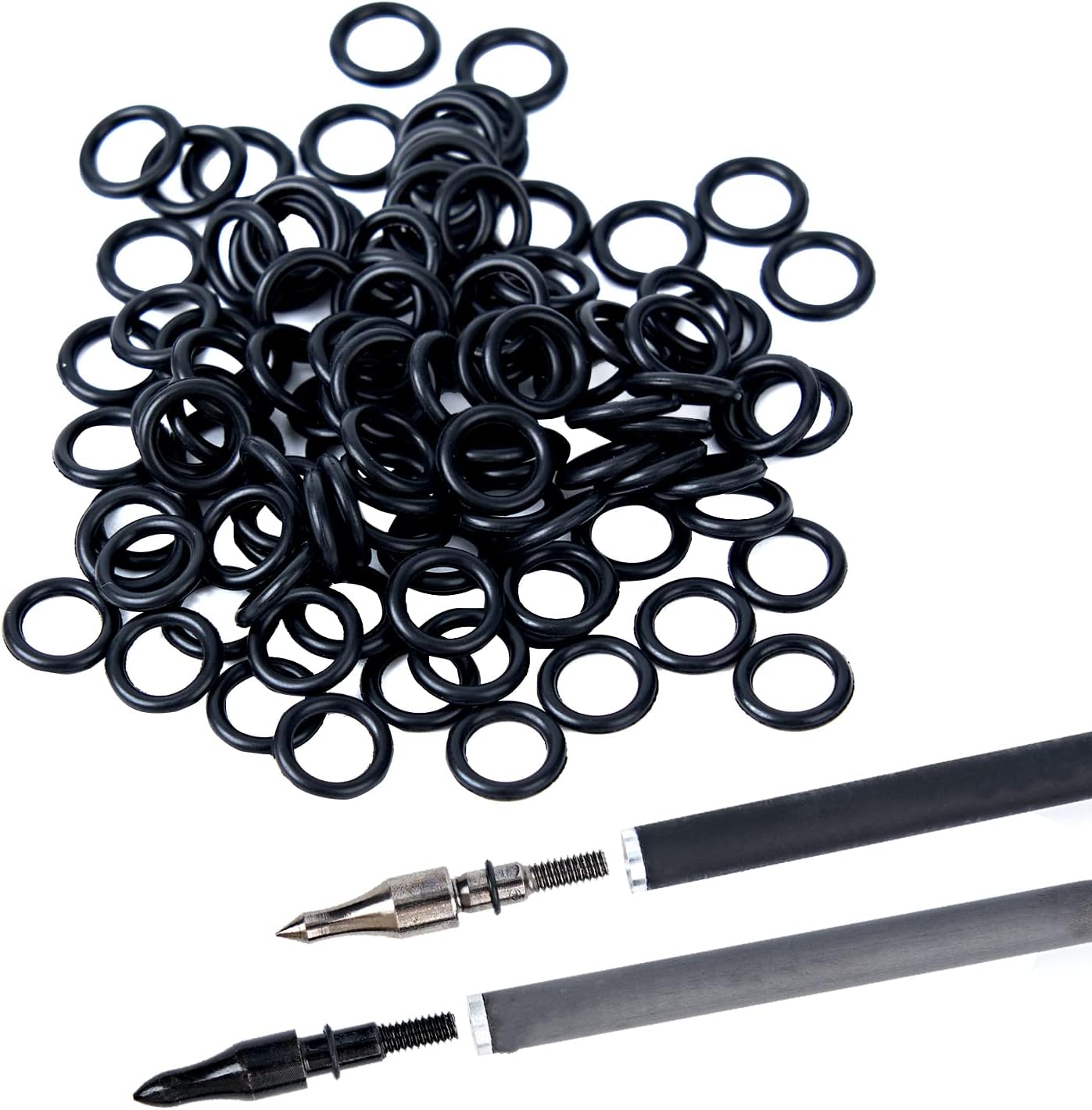 TOPARCHERY 100pcs 1/4 Inch O-Rings Specifically for Broadhead Replacement Rubber Bands Hunting Shooting Target