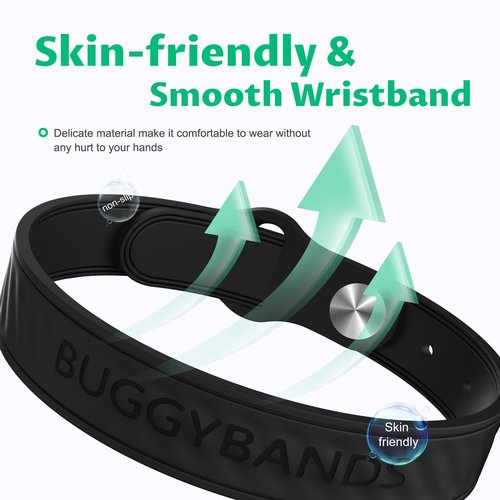 BuggyBands Mosquito Repellent Bracelets, 6 Pack Silicone Mosquito Repellent Bands with DEET Free, Natural & Waterproof Bug Wristbands for Kids and Adults, Outdoor Traveling Protection
