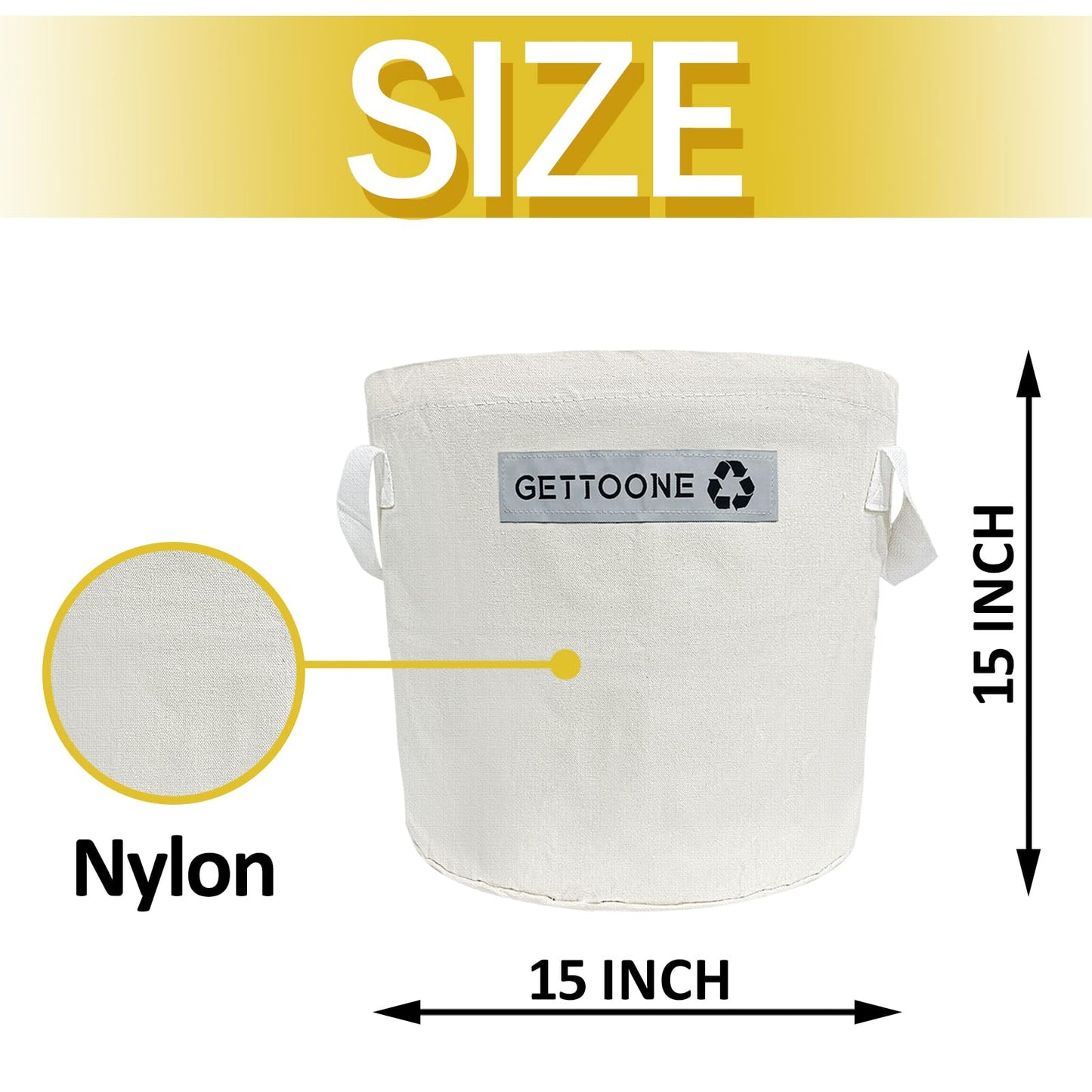 GETTOONE Collapsible Ice Bucket for Drinks, White Party Cooler with Insulated Lining & Carry Handles, Portable Folding Champagne Wine Beer Bucket for Indoor Outdoor Event (M)