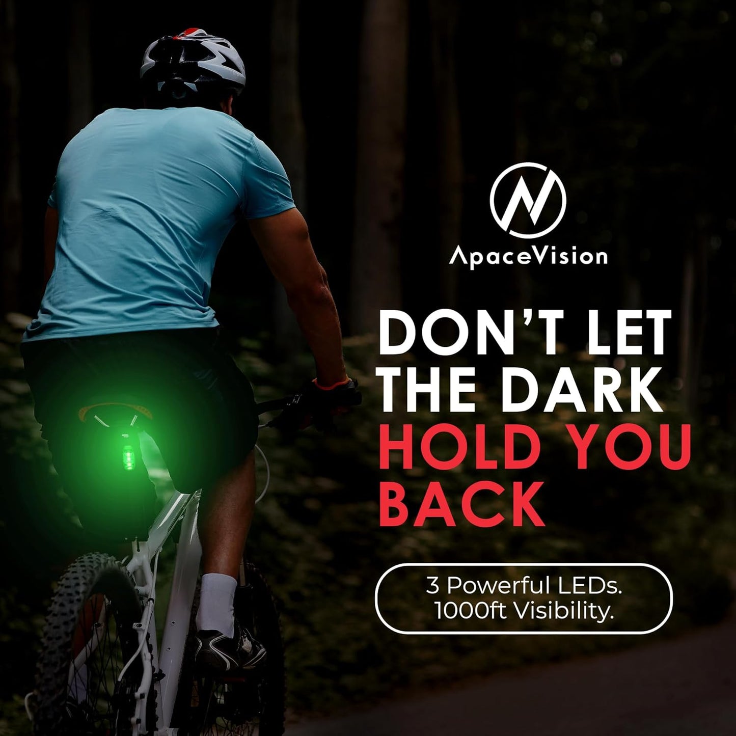 EverLightFX USB Rechargeable LED Safety Light (2 Pack) by Apace - Super Bright Bike Tail Light Works Brilliantly as Running Light for Joggers, Pets, Bicycle Strobe or Rear Clip On Lights