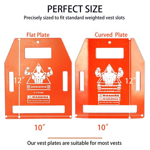 Weight Vest Plates - 8.75lb/5.75lb Pairs-Curved and Flat Weighted Vest Plates-for Strength Training, Heavy Workout, Fitness