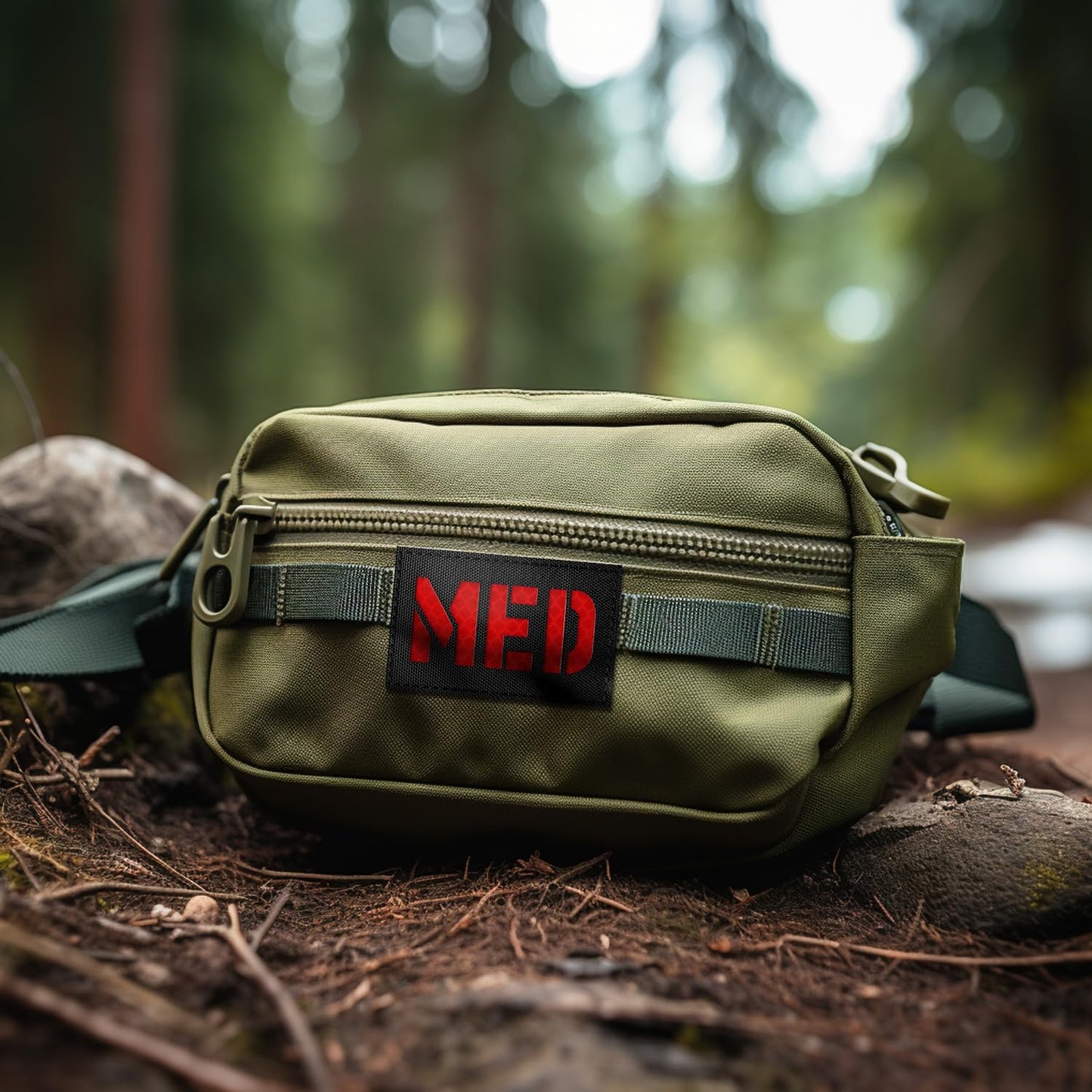 IANZE 2Pcs IR Reflective Medic Patches Tactical Military Patches, Infrared IR EMS EMT MED Medical Morale Hook and Loop First Aid Patches Style 2