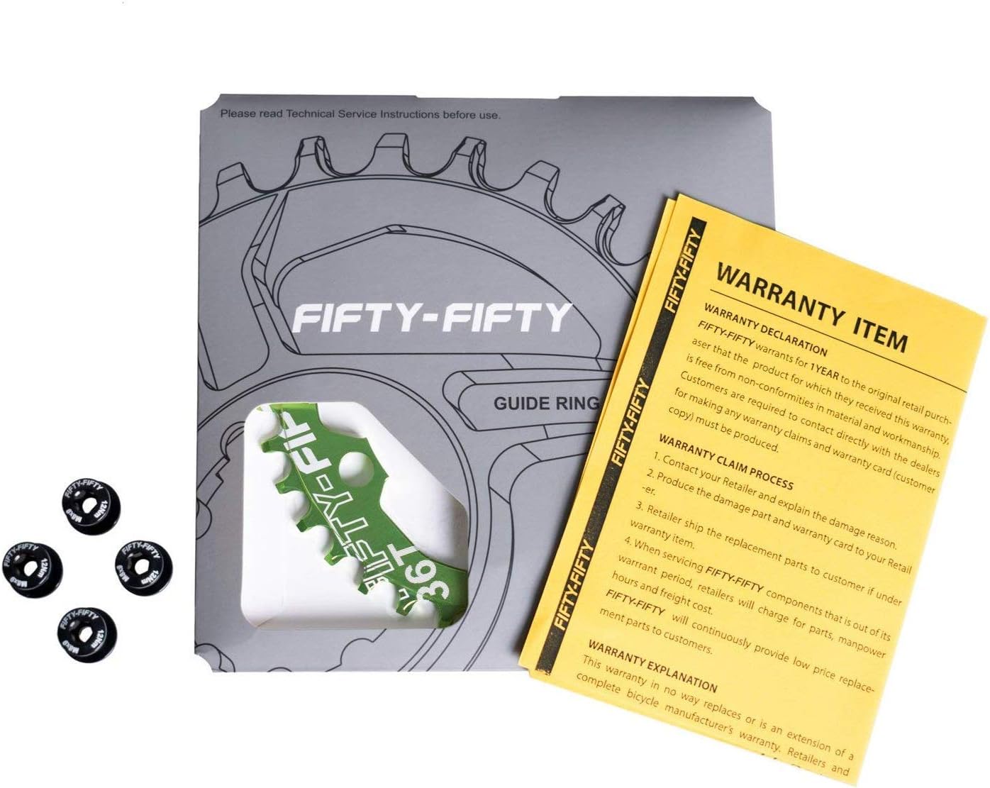 FIFTY-FIFTY 104BCD Narrow Wide Chainring for Mountain Bikes - 30T/32T/34T/36T, 9/10/11-Speed Compatible