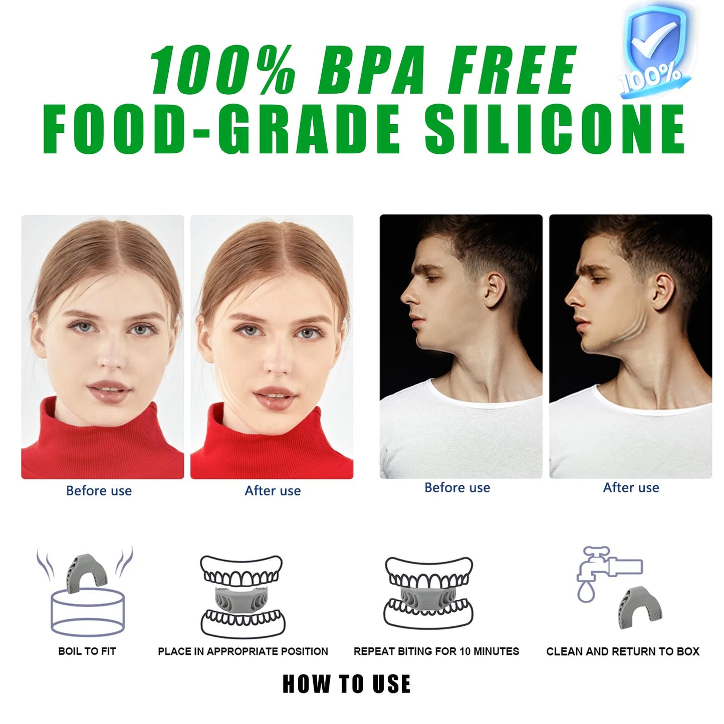 Jawline Exerciser for Men & Women –Jaw Exerciser –3 Resistance Jaw Trainer, Jawline Shaper, Jaw Shark Toner,Target Your Chin & Cheekbones,Facial Exerciser for Beginner Intermediate Advanced