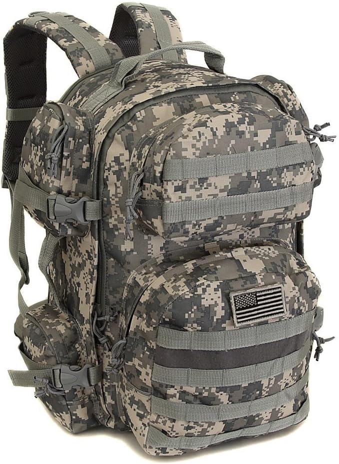 NPUSA Men's Large Expandable Tactical Molle Hydration ReadyBackpack Daypack Bag - Tan