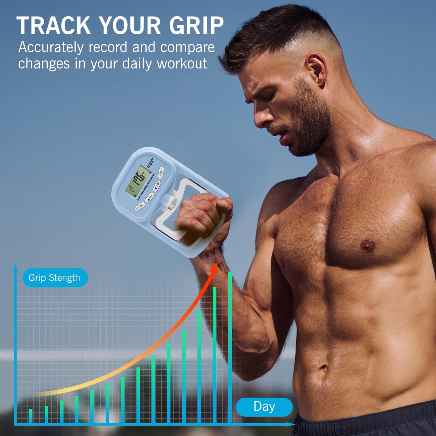 Hand Grip Strength Tester,Electronic Hand Grip Dynamometer,Digital Hand Grip Strength Trainer for Physical Training 396 Lbs for Sport Home School