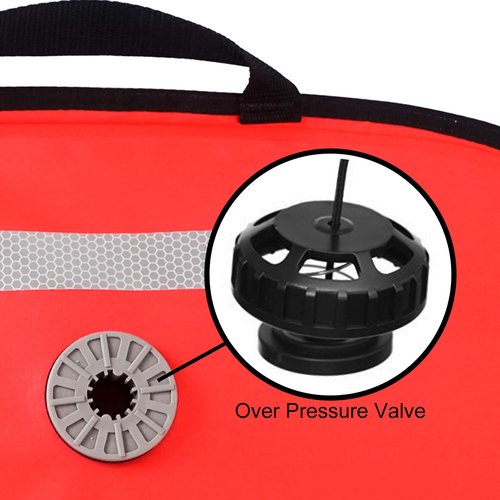 Luwint Scuba Lift Bag Diving Lifting Bag 50 Lbs High Visibility Lift Bag Foldable Safety Nylon Buoyancy Bag with Reflective Band Over Pressure Valve Open Bottom Lifting Bag for Dive Scuba Snorkeling