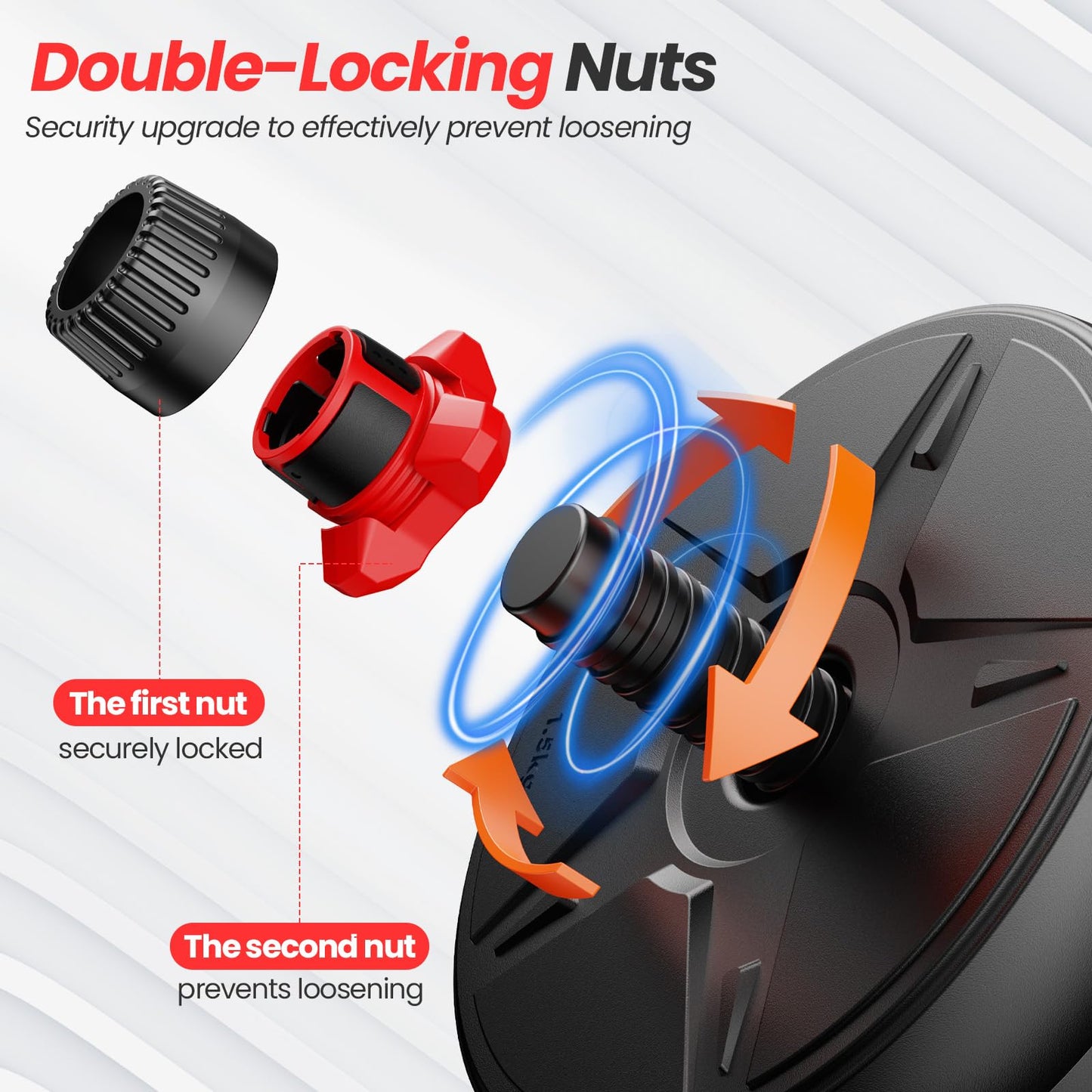 FITPLAM 4 in 1 Adjustable Dumbbell Weight Set, 45lbs Free Weights with Upgraded Nut, Used as Kettlebells, Barbell, Push Up Stand for Home, Gym, Fitness, Exercise, Suitable Men/Women, Black