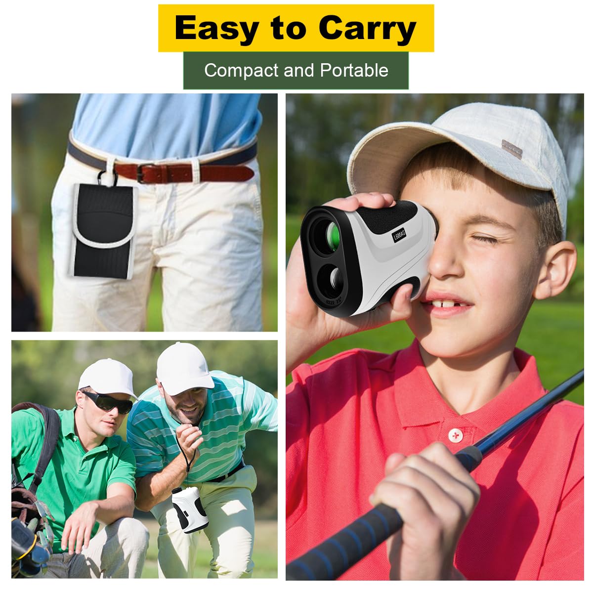 Golf Laser Rangefinder, Rangefinder for Hunter, 1100/1200 yds High Precision Golf Rangefinder with Slope, Magnification, Flag Lock, Vibration Alert, WP&Fog-Proof, for Outdoor Activities & Tournaments