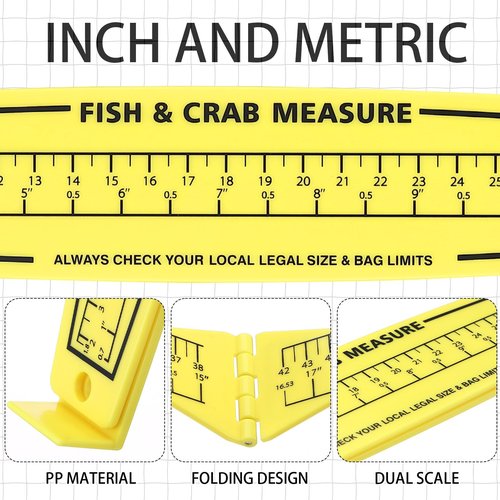 VioraWhite 2 Pcs Fish Measuring Board - 32in/80cm Folding Fishing Ruler Fishing Measurement Ruler Crab Measuring Tool Lightweight Bump Board Measuring Ruler for Boat Kayak