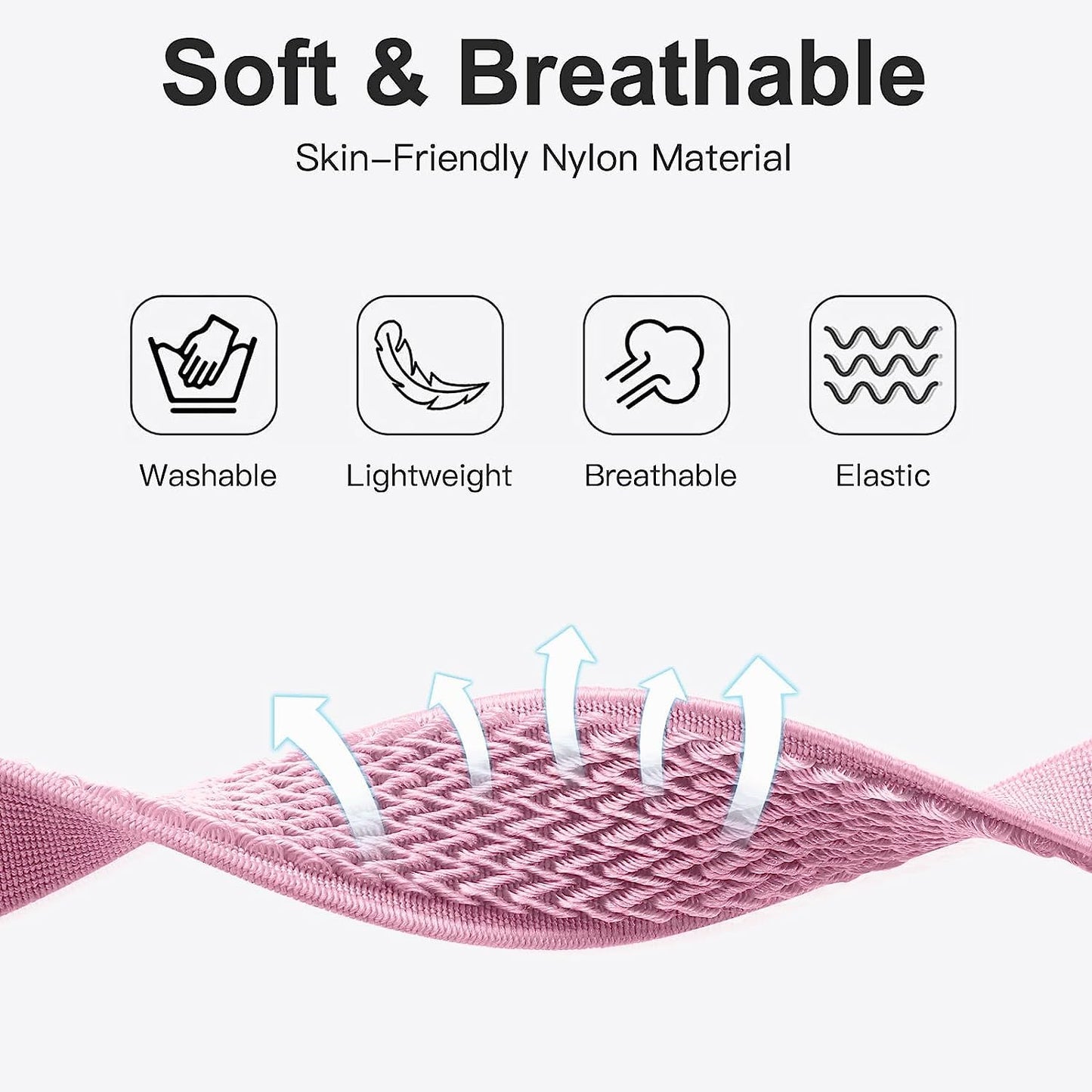 5-Pack Elastic Nylon Bands Compatible with Fitbit Inspire 3/Inspire 2/Inspire HR/Inspire, Breathable Adjustable Replacement Stretchy Nylon Loop Wristband Sport Strap for Women Men, 504