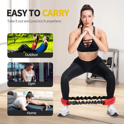 Hip & Core System, Resistance Loop to Stretch, Core Fitness Glute Workout Bands (Red - 40 lbs)
