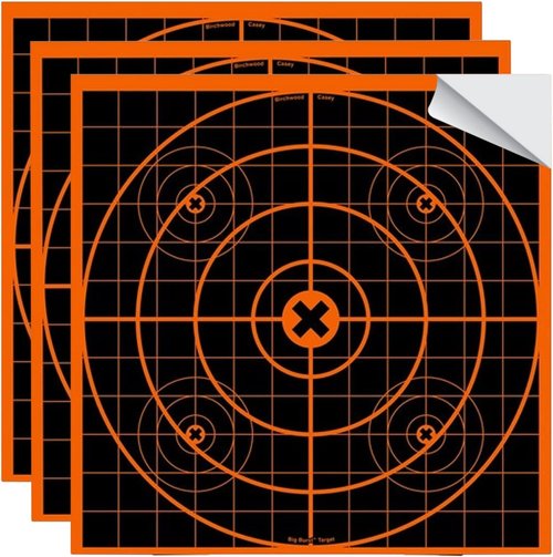 Birchwood Casey Big Burst Revealing Sight in Always Flat Adhesive Back Shooting Training Reactive 12" Targets | Pack of 3