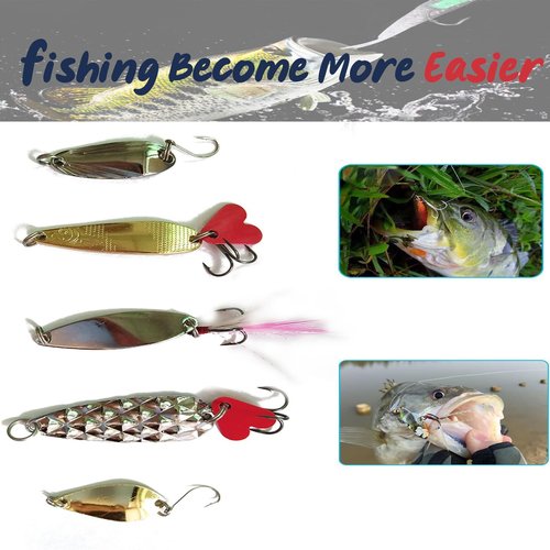 Lnkdeya Fishing Lures Kit Set for Bass - Lures for Trout Salmon,Including Spoon Soft Plastic Worms, CrankBait,Jigs Topwater with Free Tackle Box