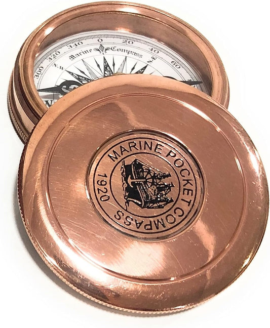 Vintage Brass Compass Robert Frost Poem Engraved Antique Compass Gift Confirmation, Baptism, Camping, Travelling, Boating Equipment