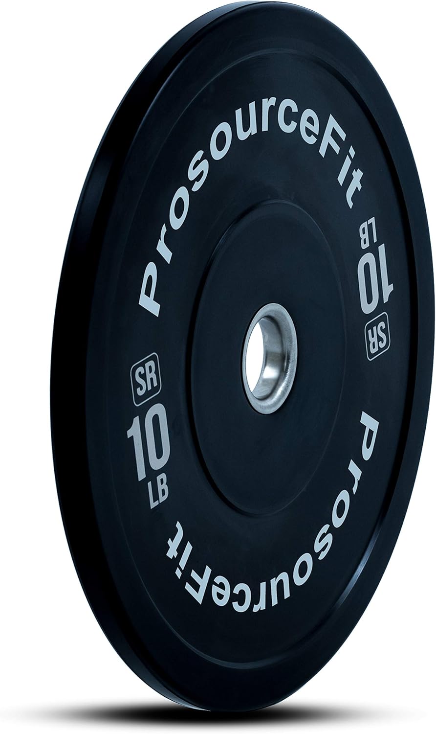 ProsourceFit Solid Rubber Bumper Plates (Sold Individually) with Steel Insert, 25lb, Power Lifting, Strength Training