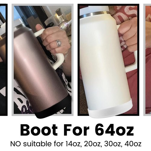 MIMORE Boot for Stanley 64 oz, Silicone Cup Boot Cover Compatible with Quencher H2.0 64 oz Tumbler Boot Stanley Bottom Protector, Black