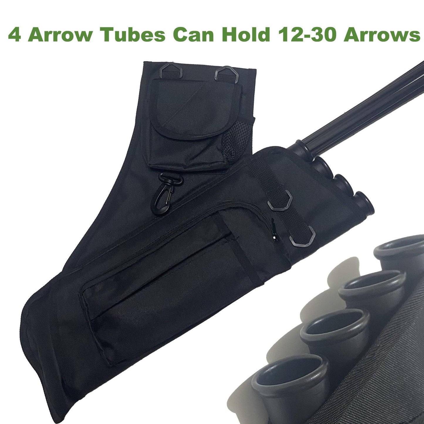 ARusyna Archery Hip Quiver for Arrows with 4 Arrow Tubes Arrow Holder, Pockets for Accessories and Waist Belt
