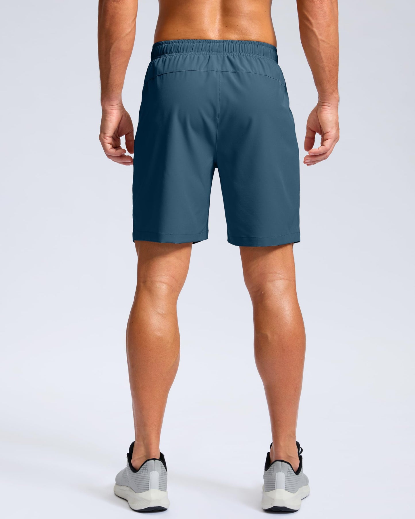 G Gradual Men's Athletic Running Shorts with Zipper Pockets Quick Dry 7"/ 5"/ 9" Workout Gym Shorts for Basketball Hiking(Dusty Blue,7XL)