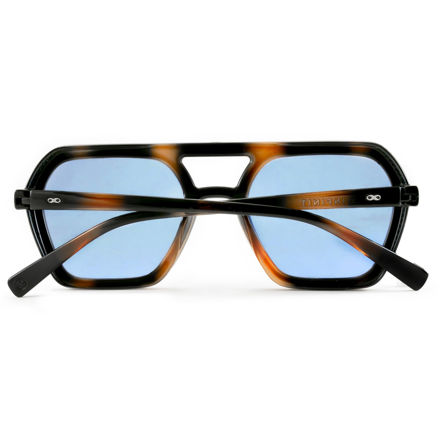 INFINIT Lyon Tortoise Frame Blue Lens UV400 Lightweight Unisex Retro Sunglasses