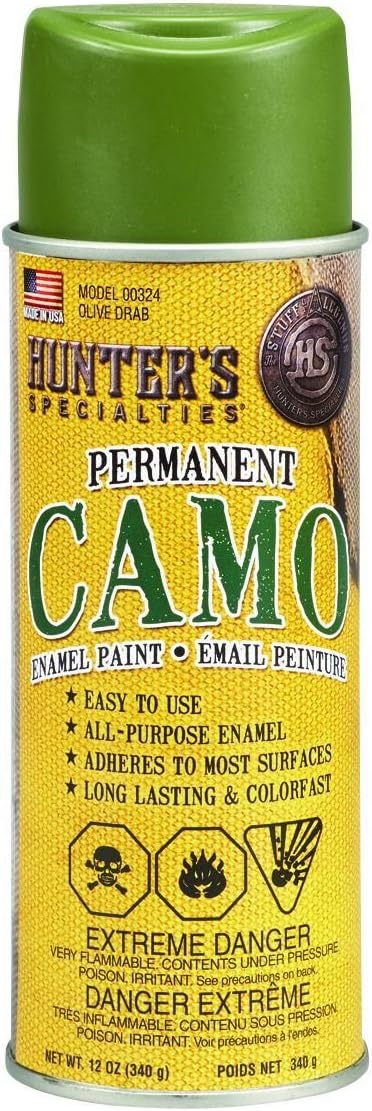 Hunters Specialties Camo Spray Paint - Non-Reflective Finish Water Resistant Fast Drying Paint for Treestands, Decoys, Blinds & Other Hunting Equipment, 12 Oz Spray Can - MARSH GRASS (TAN)
