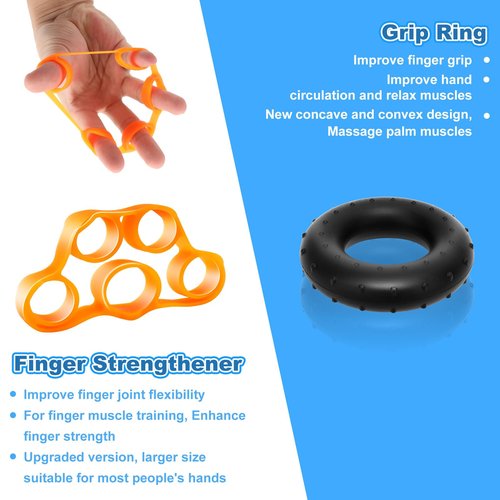 CUCDOFO 6 Pack Grip Strength Trainer Set Adjustable Hand Gripper with Counter,(XL) Finger Strengthener,Grip Trainer & Hand Grip Strengthener for Muscle Building,Injury Recovery,Improve Grip Gtrength