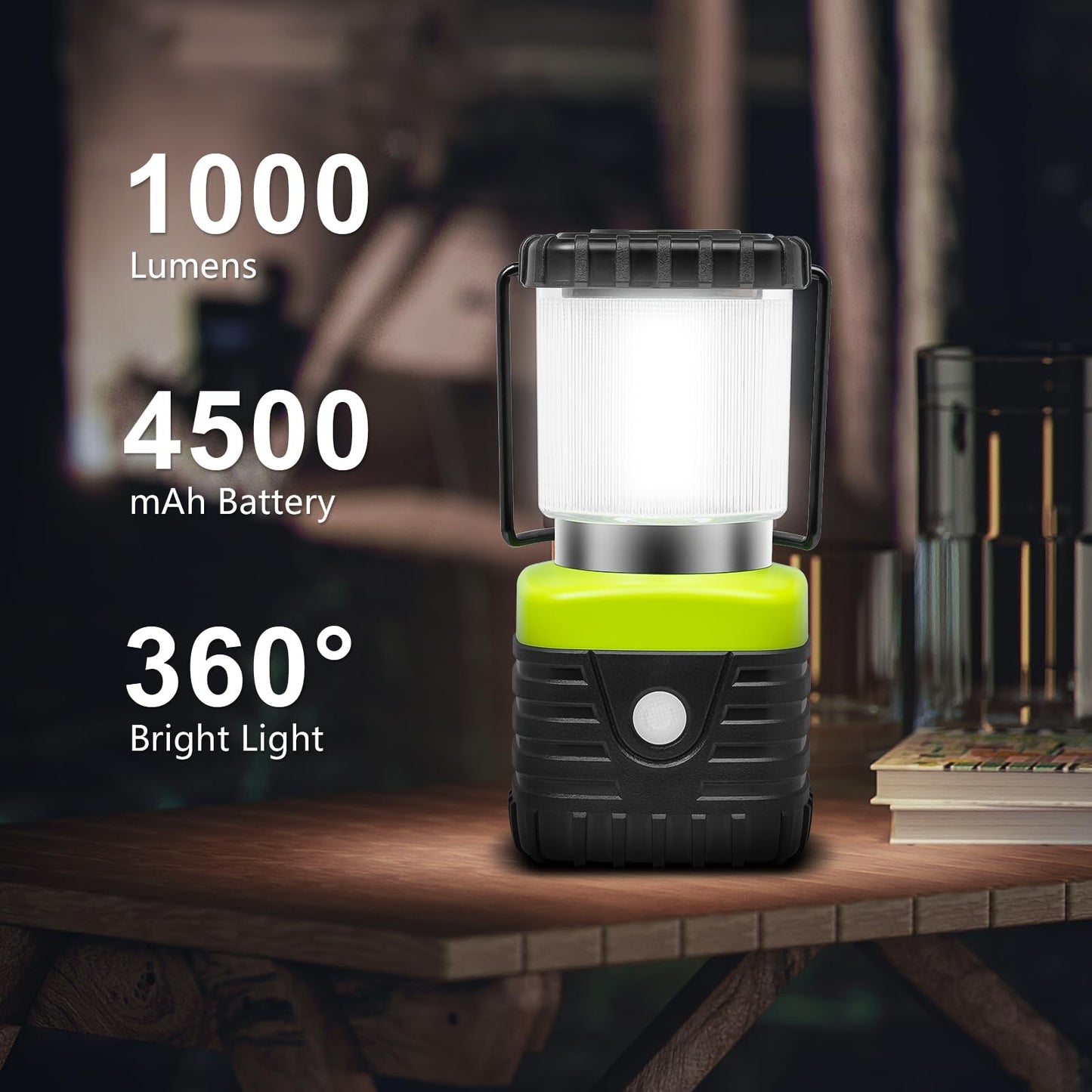 Jarxin 3Packs LED Camping Lantern Rechargeable 1000LM, 4500mAh Power Bank, IP44 Waterproof Lantern Flashlight for Hurricane Emergency, Hiking