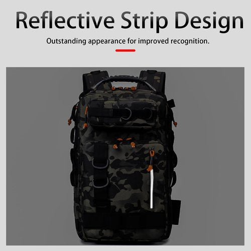 Mondogreet Fishing Tackle Backpack Storage Bag with Rod Holder,Large Storage Space, Easy Access to Fishing tools, Fits 3600 3700 Tackle Tray,Suitable for Fly Fishing Outdoor Travel Camping.