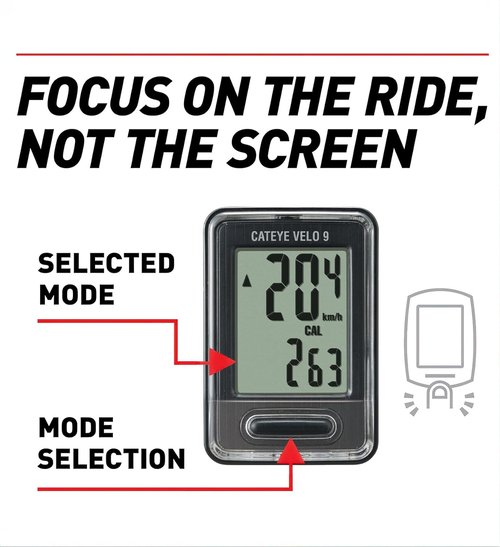 CATEYE Velo Wired Bike Computer – Entry-Level Speedometer and Odometer, Perfect for Beginner Cyclists, Auto Start/Stop, Easy Setup for Road, MTB, Gravel Bikes, 3 Year Battery Life