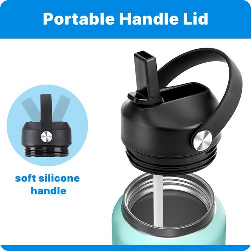 Straw Lid for Yeti Rambler Water Bottle 18 26 36 64 oz, Replacement Lids with Straw for YETI Rambler Bottle, BPA Free (Black)