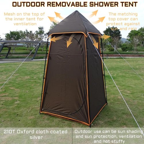 HipierFx Portable Camping Shower Tent Outdoor Oversize Changing Heavy Duty Privacy Shelters Removable Bathroom Toilet Tent
