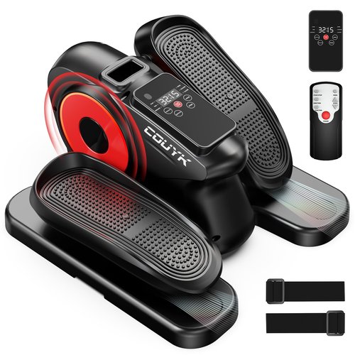 Under Desk Elliptical Machine,Electric Ellipse Leg Exerciser for Seniors Adults,Quite Portable with Display Monitor,Non-Slip Foot Straps and Remote Control and 12 Adjustable Speeds