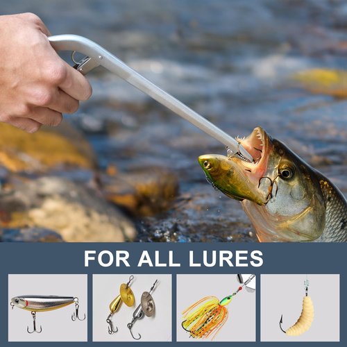 SNAIL TRAIL 11.5" Fishing Hook Remover Tool & 9" Floating Fish Gripper Kit, Stainless Steel Fish Dehooker, Fish Grabber, Saltwater Fish Lip Grip, Hook Extractor Pliers, Fishing Gear and Accessories