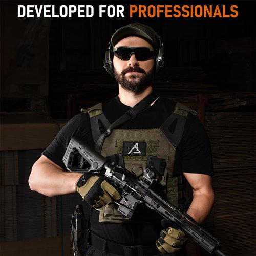 Sordin ACE Schakal Electronic Capsule Hearing Protectors - for Hunting & Shooting Sports - Green Headband & Green Capsules