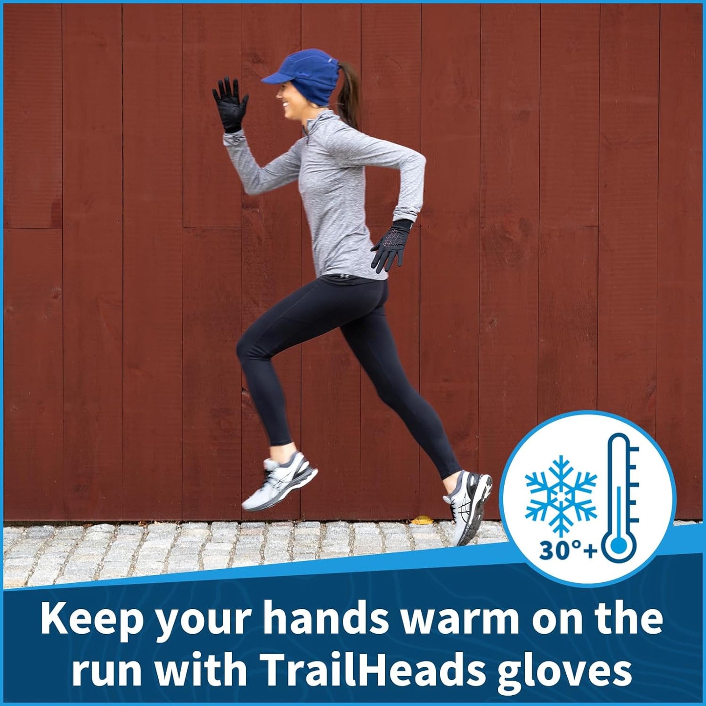 TrailHeads Lightweight Running Gloves for Women – Moisture Wicking & Touchscreen Women’s Gloves with Anti-Slip Grip – Ideal for Cool Weather Workouts & Outdoor Activities