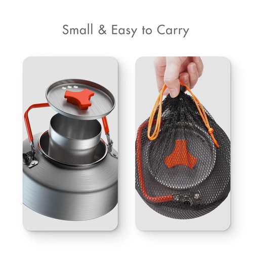 Lixada 1.1L Camping Kettle Set with Cups, Lightweight Aluminum Camp Tea Coffee Pot with Stainless Steel Mugs & Carrying Bag, Portable Outdoor Camping Cookware for Hiking Backpacking Picnic