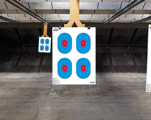 Ascentor Proficient Shooting Target - 4 Zone - Large Size 18 x 24 - Pack of 25 - Blue